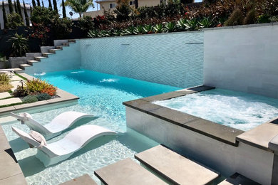 Example of a trendy pool design in Los Angeles