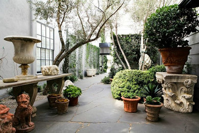 Design ideas for a contemporary shade stone landscaping in Orange County.