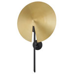 Hudson Valley Lighting - Equilibrium 1 Light Wall Sconce, Black Finish, Aged Brass Shade - Features: