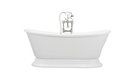 Isabetta White French Bateau Pedestal Bathtub, 59" Length
