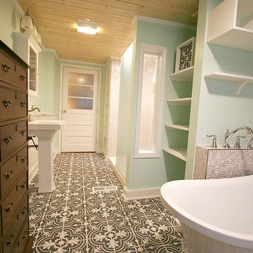 Era-Sensitive 20th Century Farmhouse Bathroom Remodel & Addition