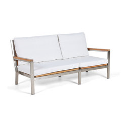 Wintons Teak Abacus SS Loveseat - Outdoor Lounge Furniture