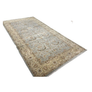 Fine Handmade Wool Rug 8x16 Green Gold - Traditional - Area Rugs - by ...