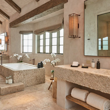 Antique Limestone Sinks in Various homes