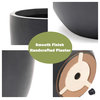 Gray MgO Round 12.2in. H Outdoor Planter