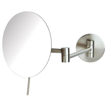 Sharper Image 7.75" Wall Mirror with 5X Mag, Nickel