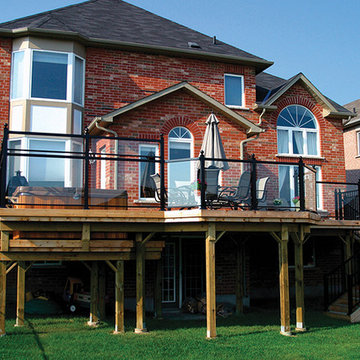 High decks over 6 feet above grade.