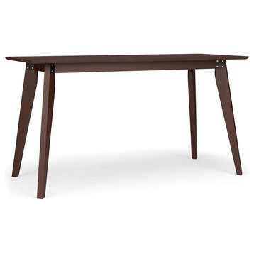 Modern Classic Desk, Angled Legs With Large Rectangular Tabletop, Walnut