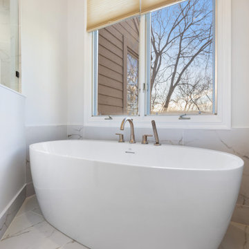 Transitional Primary Bath + Closet Olathe, KS