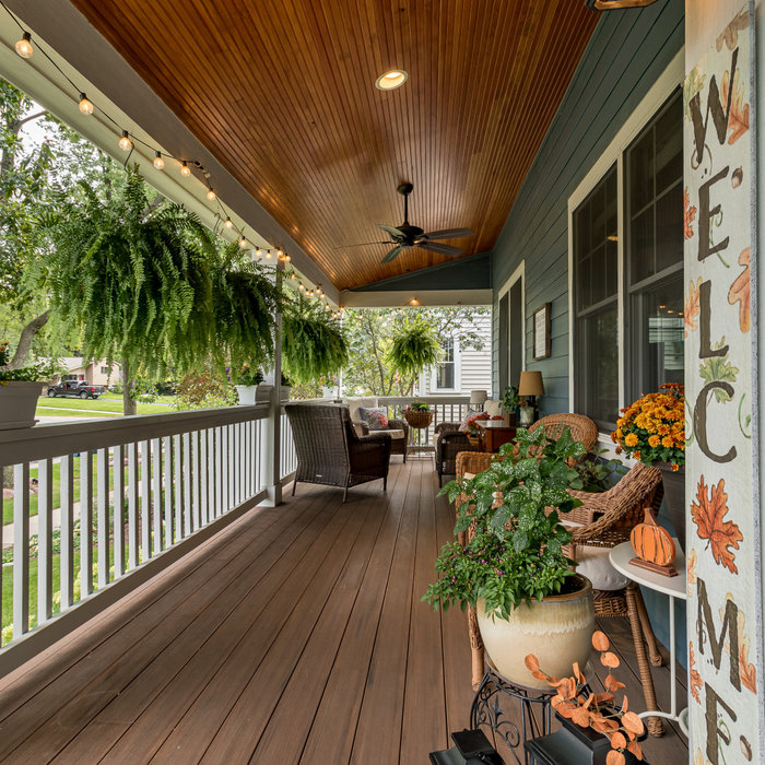 fall decorated front porch