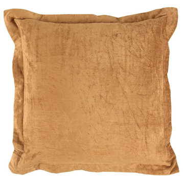 Kosas Home Bryce Velvet 22-inch Square Throw Pillow, Harvest Gold