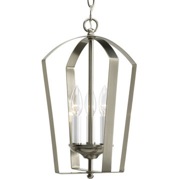 Roseto PP4569 Lily 3 Light 10"W Taper Candle Chandelier - Brushed Nickel