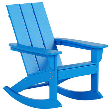 WestinTrends Modern Adirondack Outdoor Patio Rocking Chair, Porch Rocker, Pacific Blue