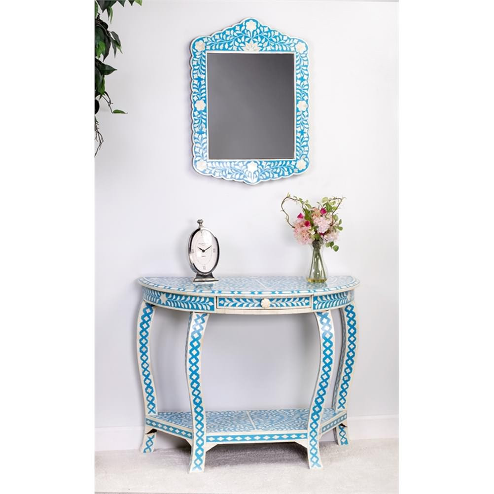 Butler Specialty Company Vivienne Bone Inlay Wall Mirror - Sky Blue And ...