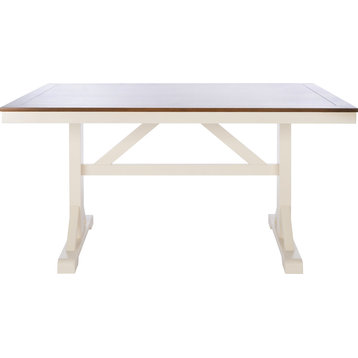 Akash Rectangle Dining Table - White, Natural
