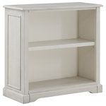 OSP Home Furnishings - Country Meadows 2-Shelf Bookcase, Antique White - Create a home office that is both organized and beautiful with the 30" 2-shelf Country Meadows Bookcase. Large shelves keep books, office supplies and cherished objects organized and close at hand. Hand rubbed lacquer finish, raised profile edge and bracket feet, give a classic charm that allows this shelving unit to sit pretty in a home office or front and center in a living room or family room setting.