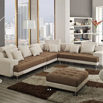 Amanda Modern Sectional Sofa in Beige/Brown | Creative Furniture - $3384