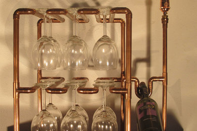 Copper Wine Rack Lamp