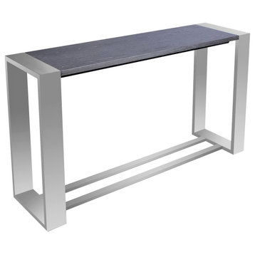 Modrest Fauna Modern Stainless Steel Console Table, Gray Elm