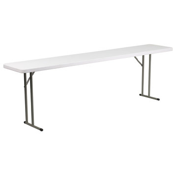 18"x96" Granite White Plastic Folding Training Table