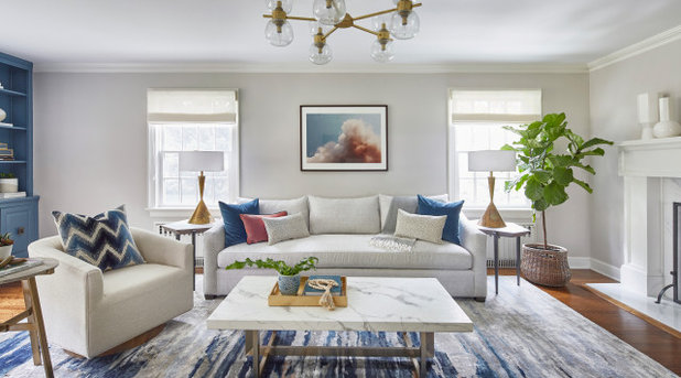Transitional Family Room by Curated Nest