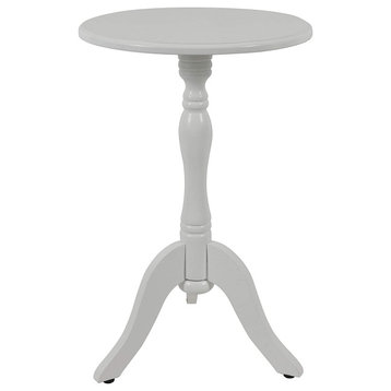 Pedestal Accent Table, Satin White