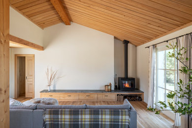 Inspiration for a farmhouse living room remodel in Austin