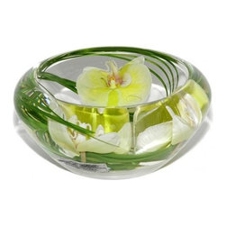 Green Cymbidum Flower Bowl - Home Decor