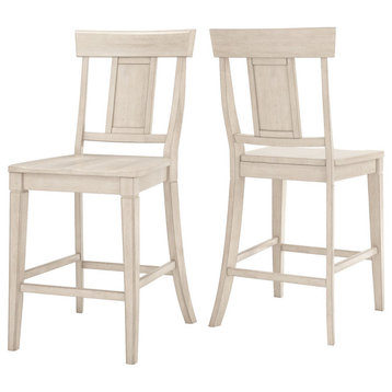 Arbor Hill Panelled Back Counter Chair, Set of 2, Antique White