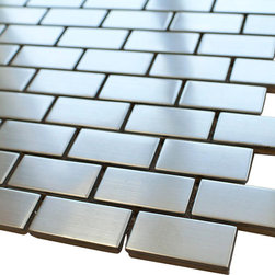 Stainless Steel Brick Pattern Mosaic Tile - Home Accessories & Decor