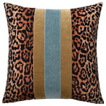 StyleCraft - Dann Foley Lifestyle-Jaguar-Printed Pillow-24" x 24"-Oceans Blue-Yellow Khaki - Bring a touch of exotic luxury to your living room or bedroom with this Jaguar throw pillow. With a design inspired by the creative insights of Dann Foley, this pillow adds an air of sophistication to your space. Crafted from duck feather cotton, it provides a cozy feel that's perfect for curling up with after a long day.
