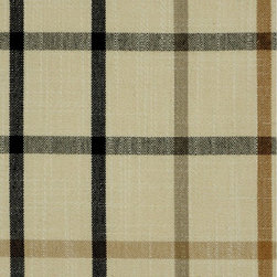 Black Hudson Yarn Dyed Small Plaid Blackout Design Fabric - Upholstery Fabric