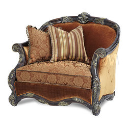 Essex Manor Wood Trim Chair and a Half - Armchairs And Accent Chairs