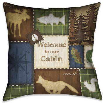 Welcome to our Cabin Decorative Pillow, 18"x18"