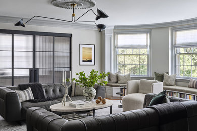 Living room photo in Boston