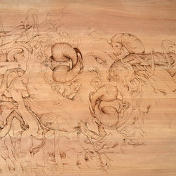 Table basse pyrograv&eacute; - Coffee Tables