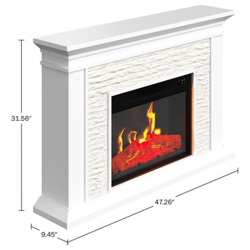 Electric Freestanding Fireplace With Mantel Adjustable LED Flames