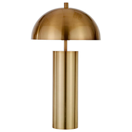 York 27 Tall Table Lamp with Metal Shade in Brass/Brass