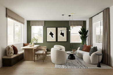 Example of a transitional living room design in Orange County