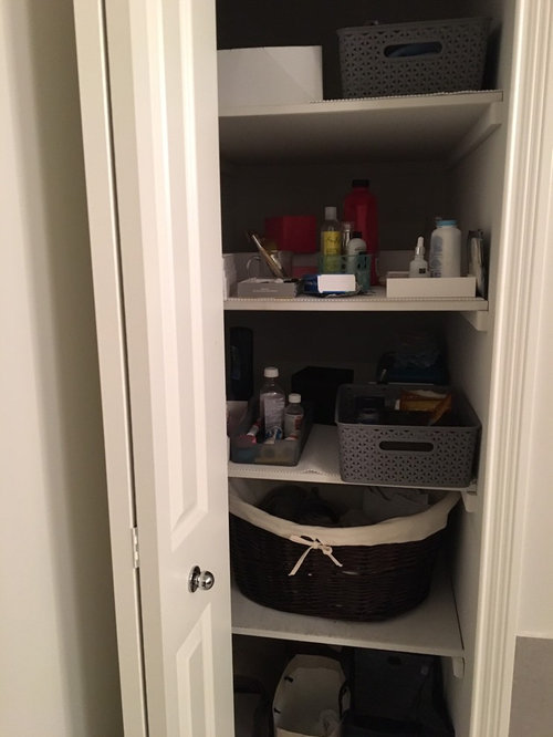 Deep Linen Closet Help, Linen Closet With Pull Out Shelves