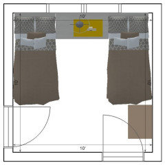10x10' two twin beds room layout
