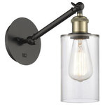 Innovations Lighting - Innovations Lighting 317-1W-BAB-G802 Clymer, 1 Light Wall In Art Nouveau - The Clymer 1 Light Sconce is part of the BallstonClymer 1 Light Wall  Black Antique BrassUL: Suitable for damp locations Energy Star Qualified: n/a ADA Certified: n/a  *Number of Lights: 1-*Wattage:100w Incandescent bulb(s) *Bulb Included:No *Bulb Type:Incandescent *Finish Type:Black Antique Brass