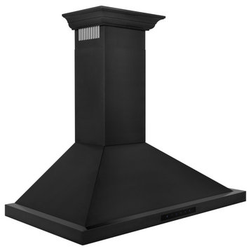 ZLINE 36" Convertible Vent Wall Mount Hood in Black Stainless (BSKBNCRN-36)