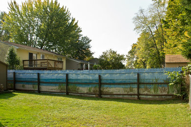 Inspiration for a large coastal backyard landscaping in New York.