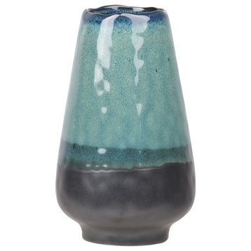 Stoneware Vase Gloss Aquamarine Blue