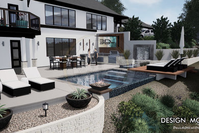 Example of a mid-century modern pool design in Other