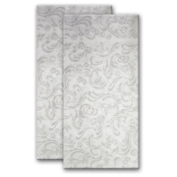 Damascato Table Overlays, Set of 2, Pearl