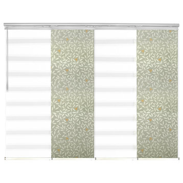 Blanched White-Mrytle 4-Panel Track Extendable Vertical Blinds 48-88"x94"