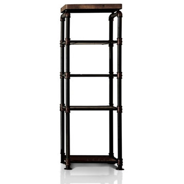 Bowery Hill Industrial Pier Cabinet in Antique Black