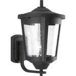 Progress Lighting - Progress Lighting 1-100W Medium Wall Lantern, Black - East Haven offers contemporary styling to complement a variety of home styles. Large wall lantern with clear seeded glass.